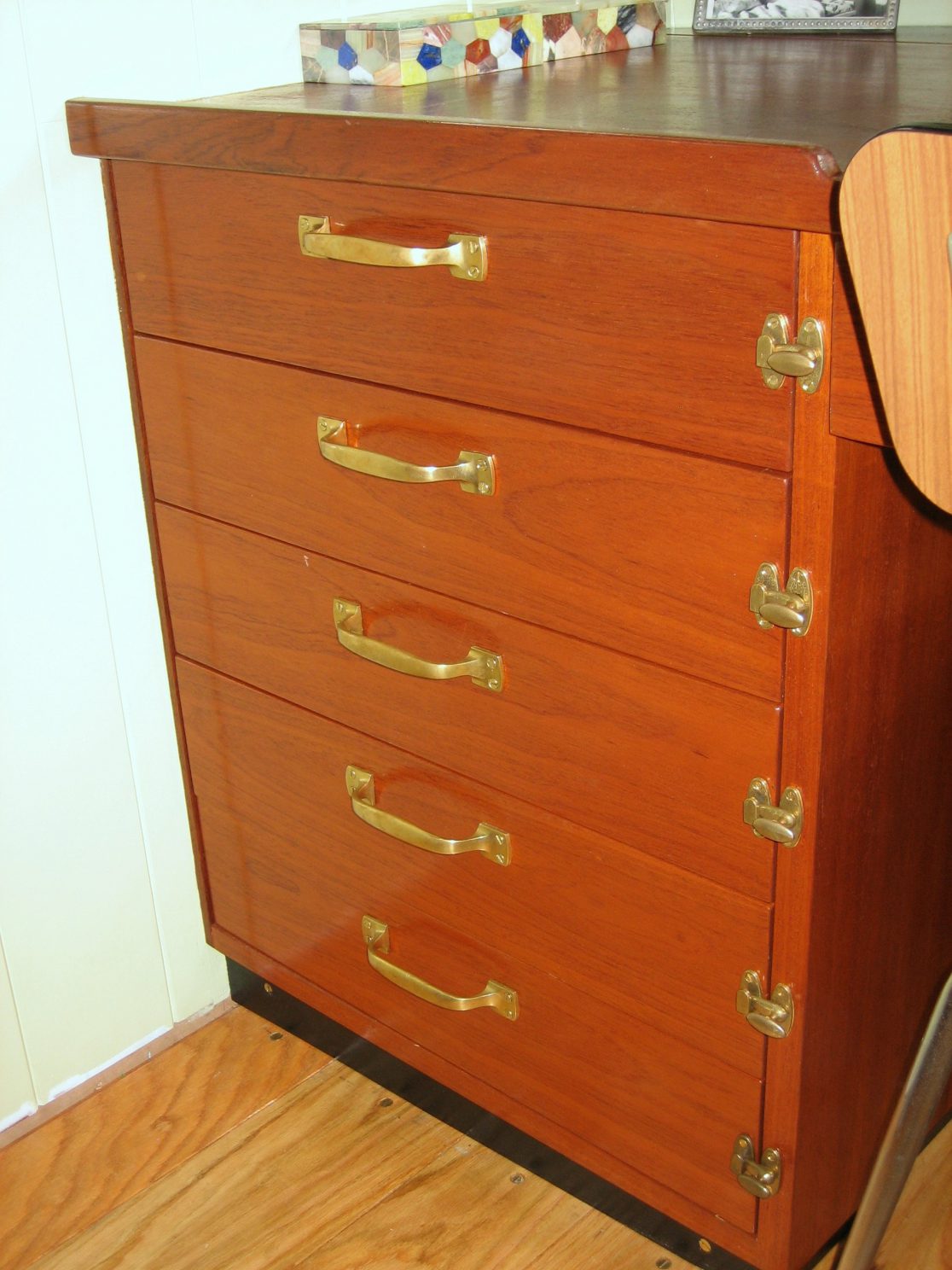 Mahoniehouten ladekast voor kaarten