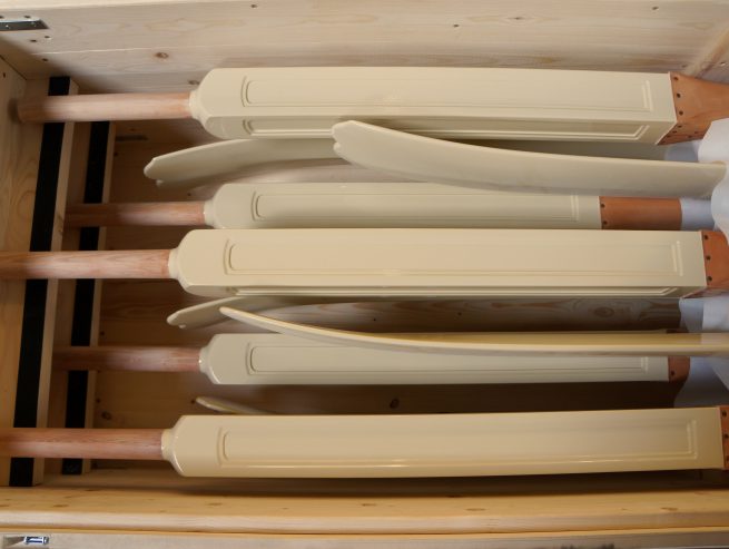 Set roeiriemreplica's voor de Koningssloep