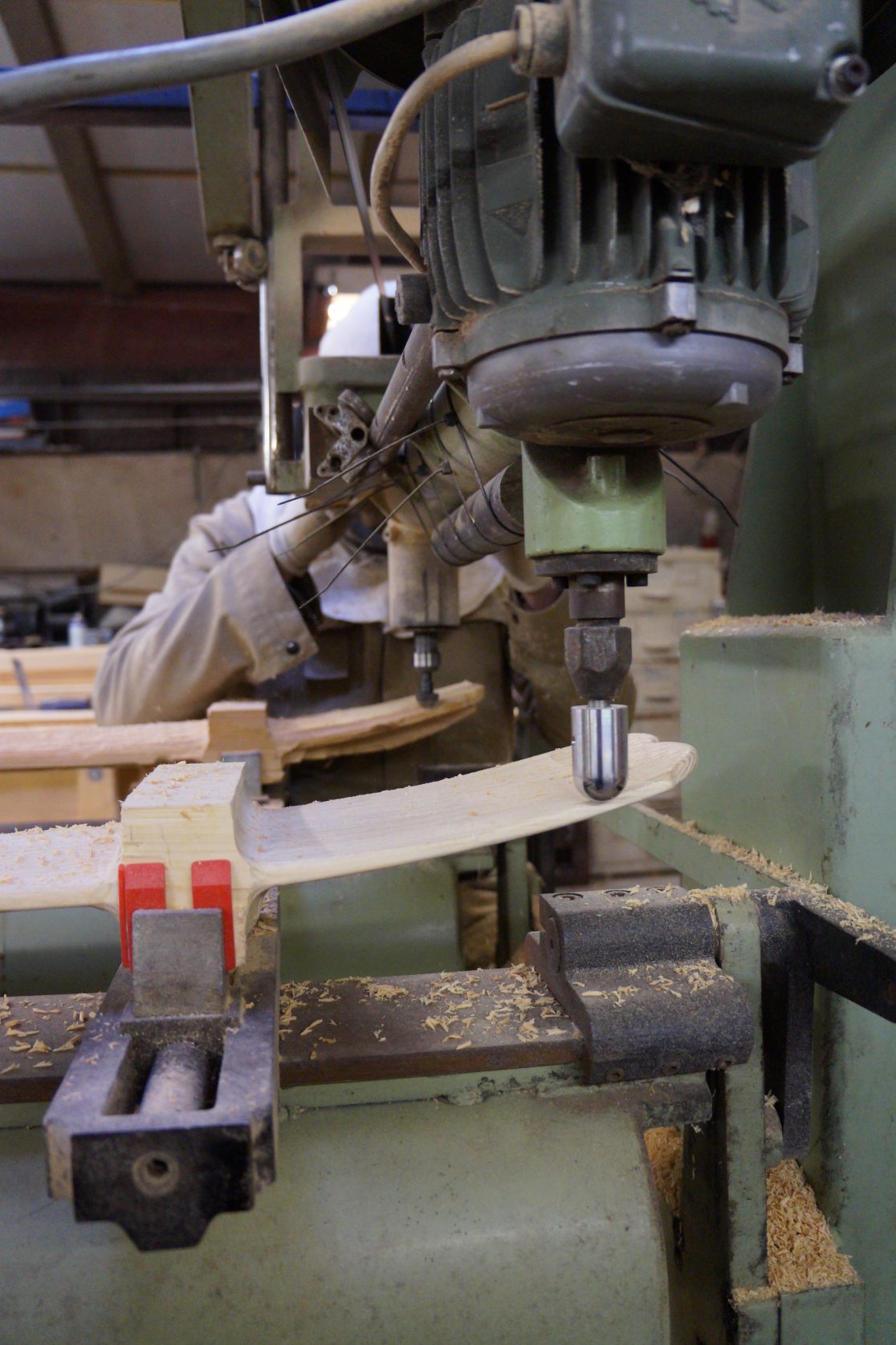 Close-up van taster van kopieerfreesbank