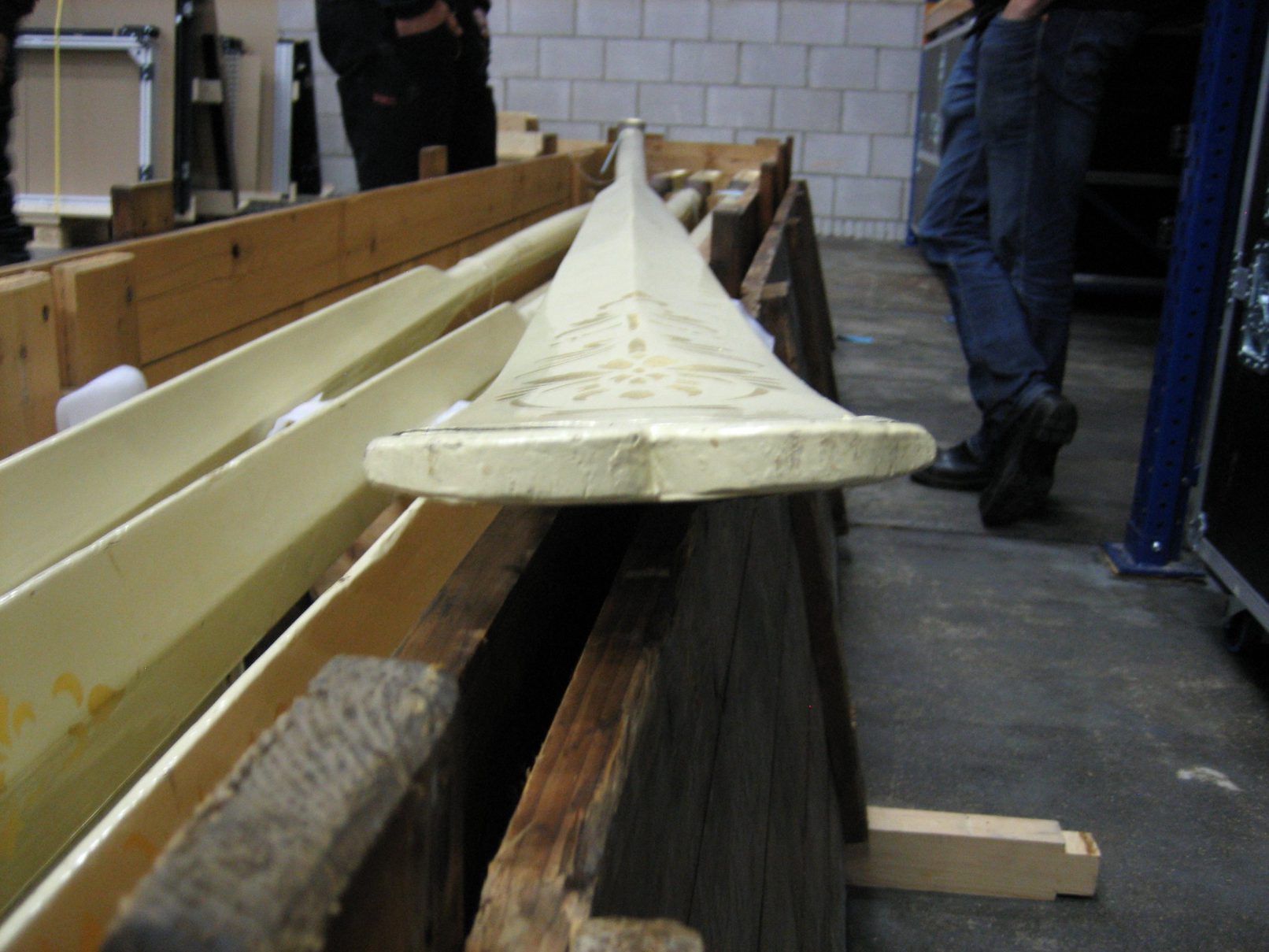 Blad van originele roeiriem van de Koningssloep