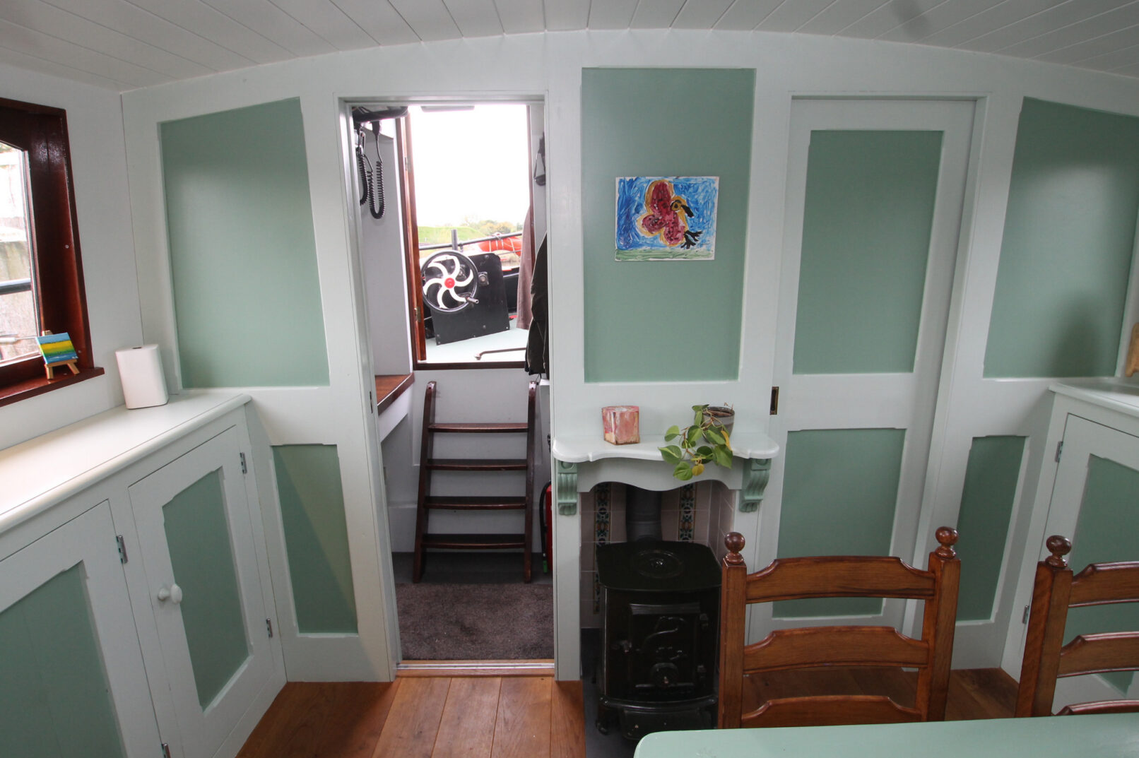 Ingang van de roef van een tjalk